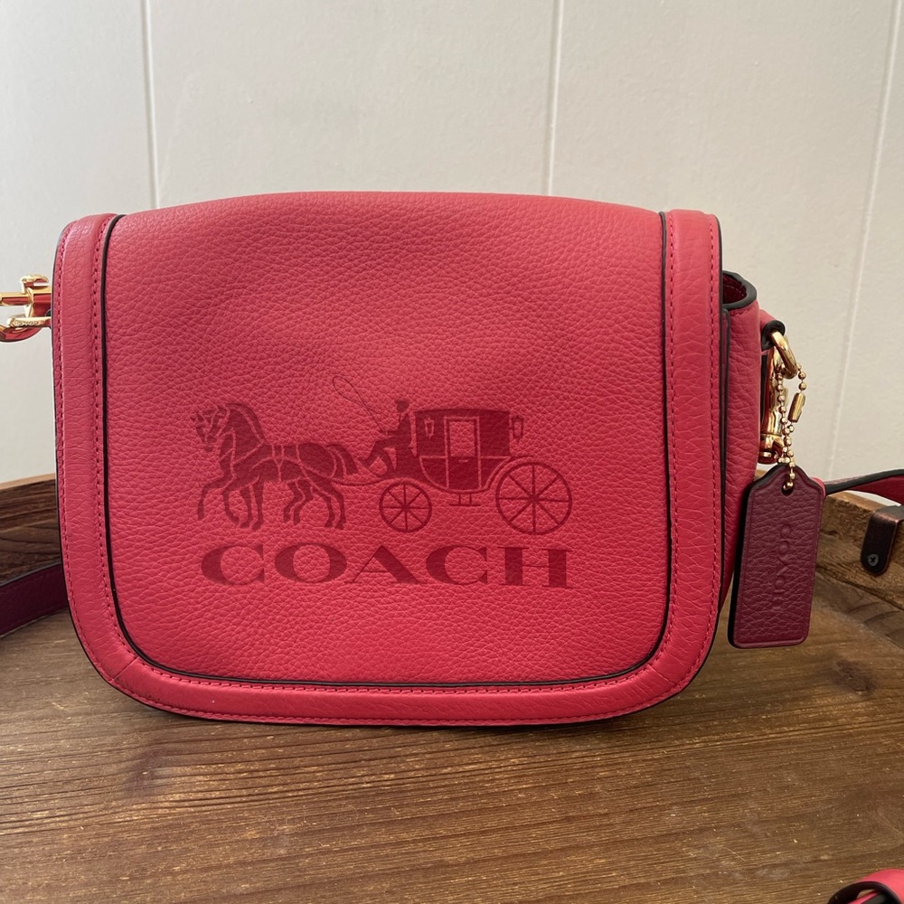 Pink coach crossbody bag